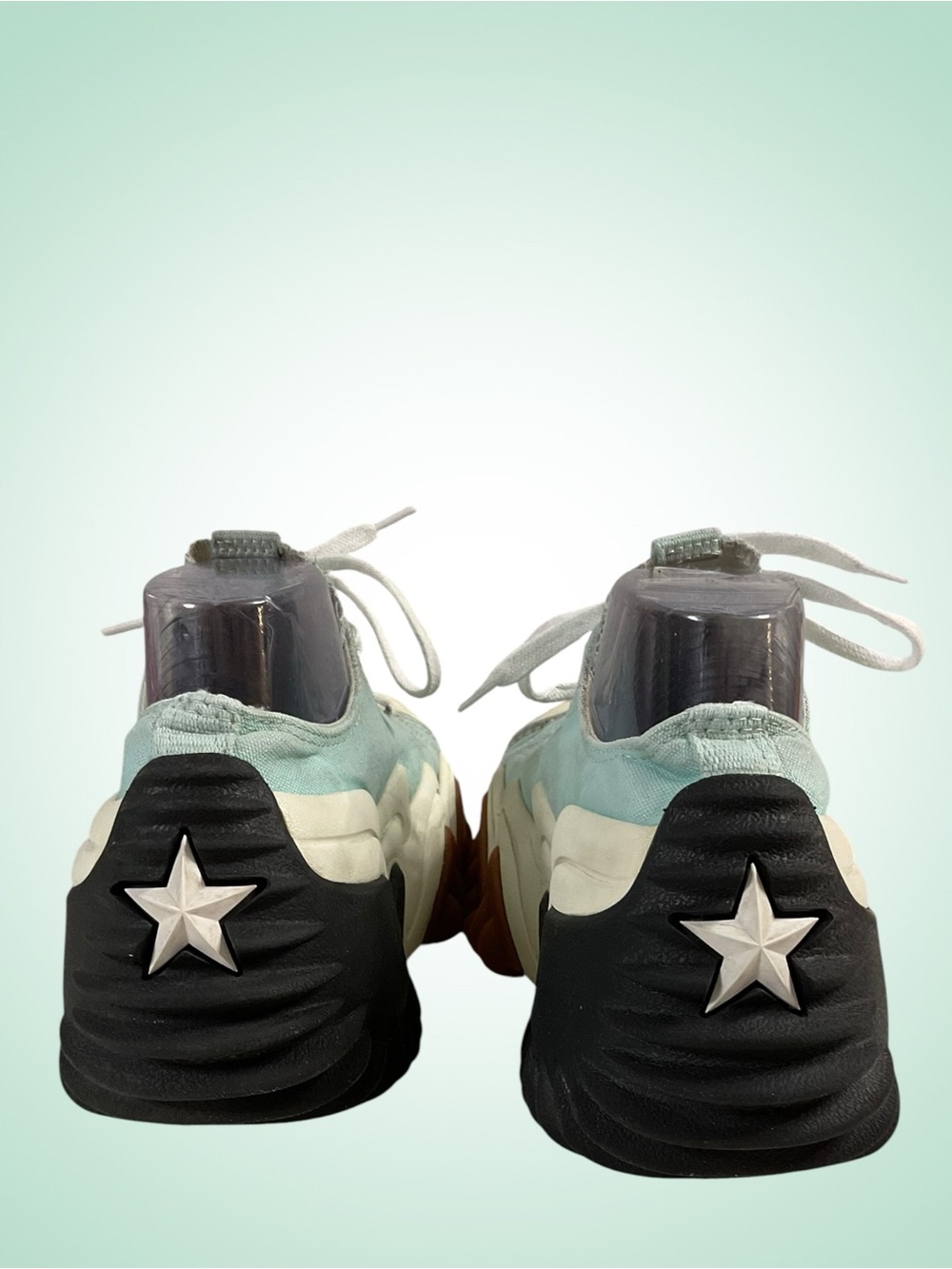 Converse Run Star Wave-Soled Sneakers in Mint Green/Cream Unisex 27.6cm M 9/W 11 - Picture 4 of 14
